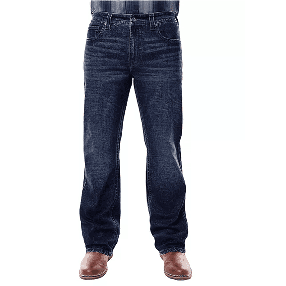 Axel Men's Slim Boot Cut Denim Jeans Dark Wash 34x32