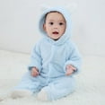 thumbnail image 4 of Spring Infant Flannel Solid Color Stitching Package Foot Romper Siamese Baby Crawling Jumpsuit, 4 of 6