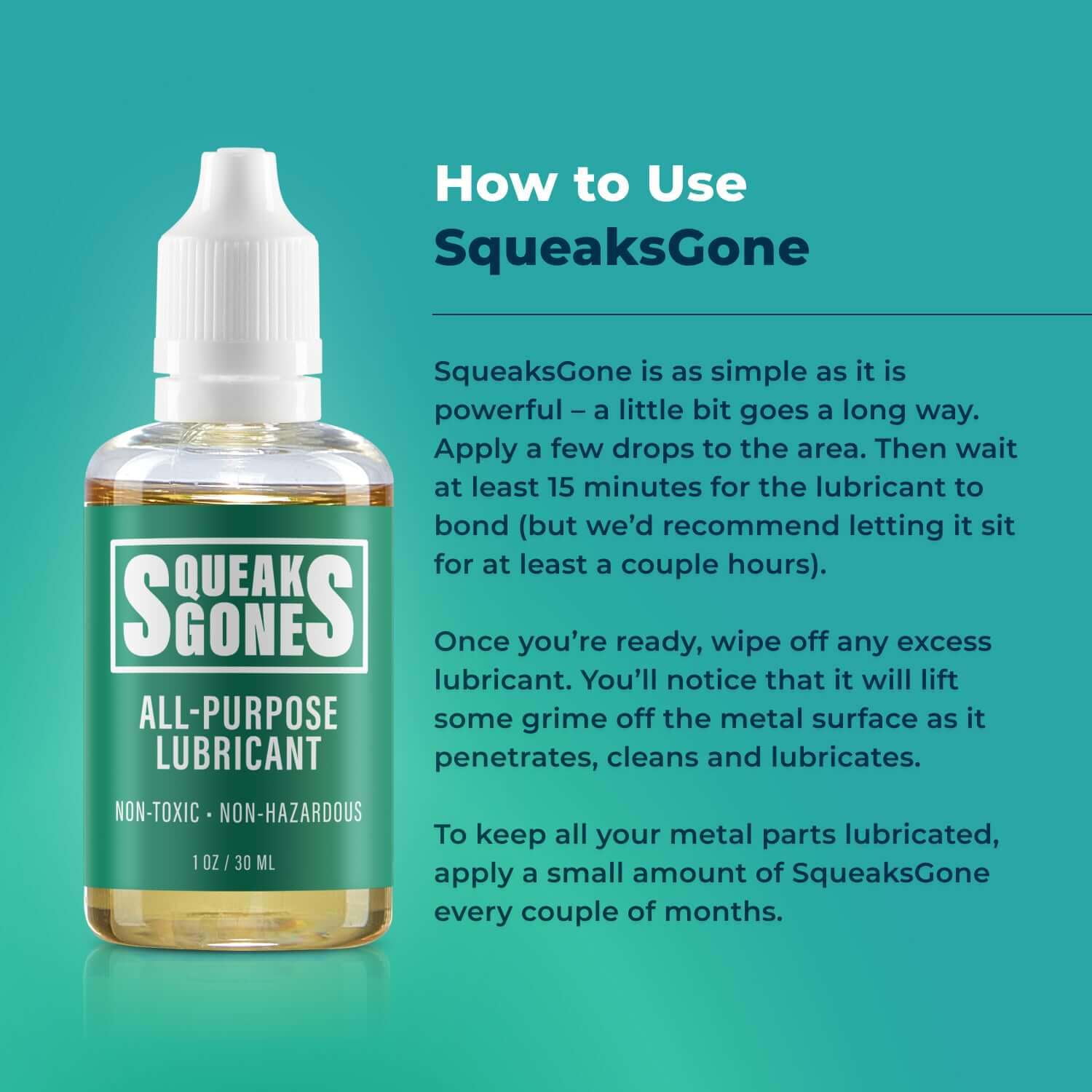 Squeaks Gone - Fix Any Squeak, All-Purpose Lubricant
