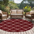 thumbnail image 4 of Round Rugs 6Ft, Deep Red Morocco Round Area Rug Washable Indoor Throw Carpet, Retro Farmhouse Quatrefoil Plaid Soft Non Slip Circle Rug for Office Cabinet Home Decor Aesthetic, 4 of 8