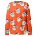 thumbnail image 4 of Bdfzl Mode Automne 2023 Noël Pull Col Rond Imprimé Manches Longues Blouse Confortable Chandail en Molleton Orange m, 4 of 5