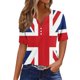 thumbnail image 2 of Fiudx Liquidación de Ahorros de Verano Camiseta Holgada con Cuello En V y Estampado Del Día de La Independencia para Mujer, 2 of 5