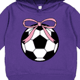 thumbnail image 3 of Inktastic Girls Soccer Ball Coquette Bow Toddler Hoodie, 3 of 4