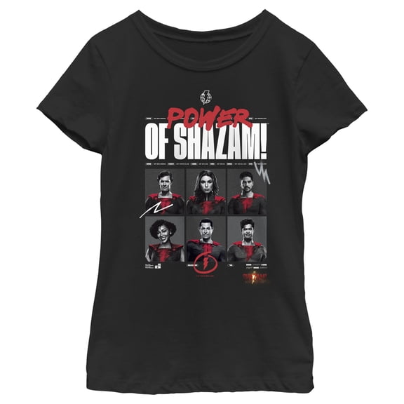 Girl's Shazam! Fury of the Gods Power of Shazam Graphic Tee Black Medium