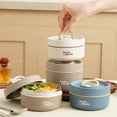 thumbnail image 2 of Portable Insulated Lunch Container Set Multi-layer Combination Picnic Lunch Box-B1, 2 of 5