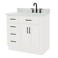 thumbnail image 4 of Ariel Hepburn 37 In. Right Offset Oval Sink Vanity With 0.75 In. Carrara White Countertop In White, 4 of 10
