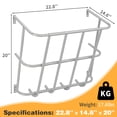 thumbnail image 2 of Ktaxon 22.8" Indoor & Outdoor Wall Mounted Horse Hay Feeder , Heavy-Duty Steel Goat Hay Rack, for Sheep Farm Livestock , Silver, 2 of 12