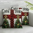 thumbnail image 3 of GOSMITH Christmas Pillow Covers  Buffalo Plaid Cross Religious Throw Pillow Covers Christmas Jesus Holy Nativity Holiday Decorations Pillow Case for Xmas Religious Gifts Farmhouse Decor, 3 of 5