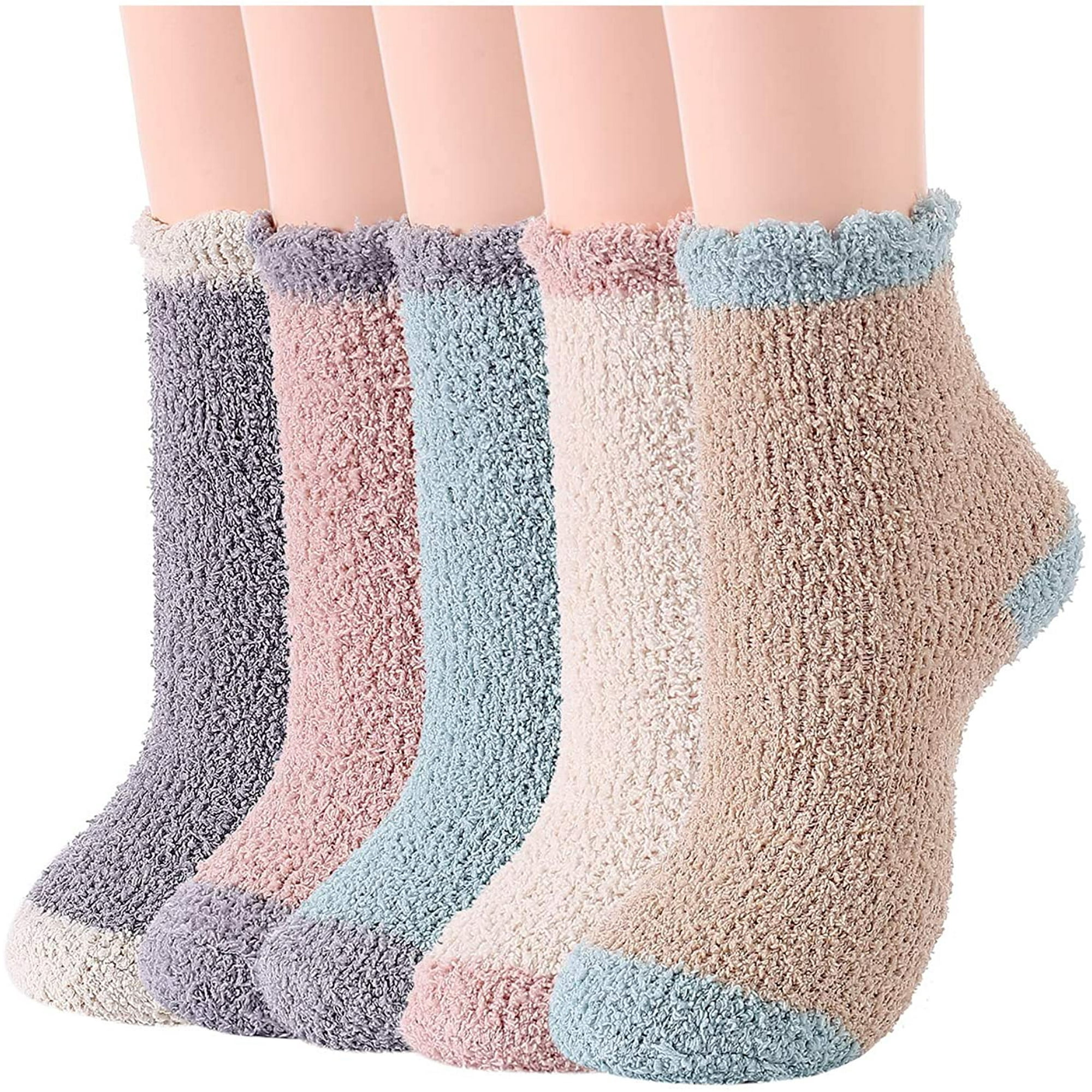 Chaussettes Duveteuses Chaudes pour Femmes Douces et Confortables 5 6 Paires de Chaussettes Pantoufles pour la Maison Walmart