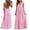 Pink#16, variant on Yteetum Summer Dresses for Women Sleeveless Boho Print Tie Shoulder Spaghetti Strap Backless Cami Dresses Sundress Casual Solid Loose Comfy Travel Vacation Beach Dress