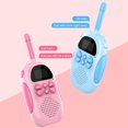 thumbnail image 4 of Walkie Talkies para niños juguetes Mini transceptor juguete Walkie Talkies Radio intercomunicador para manos pequeñas para niños (rosa y azul), 4 of 5