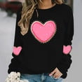 thumbnail image 4 of Amidoa Valentines Womans Tops Oversized Pullover Black Sweatshirts Going out Heart Crew Neck Tees Women's Sweatshirt S, 4 of 6