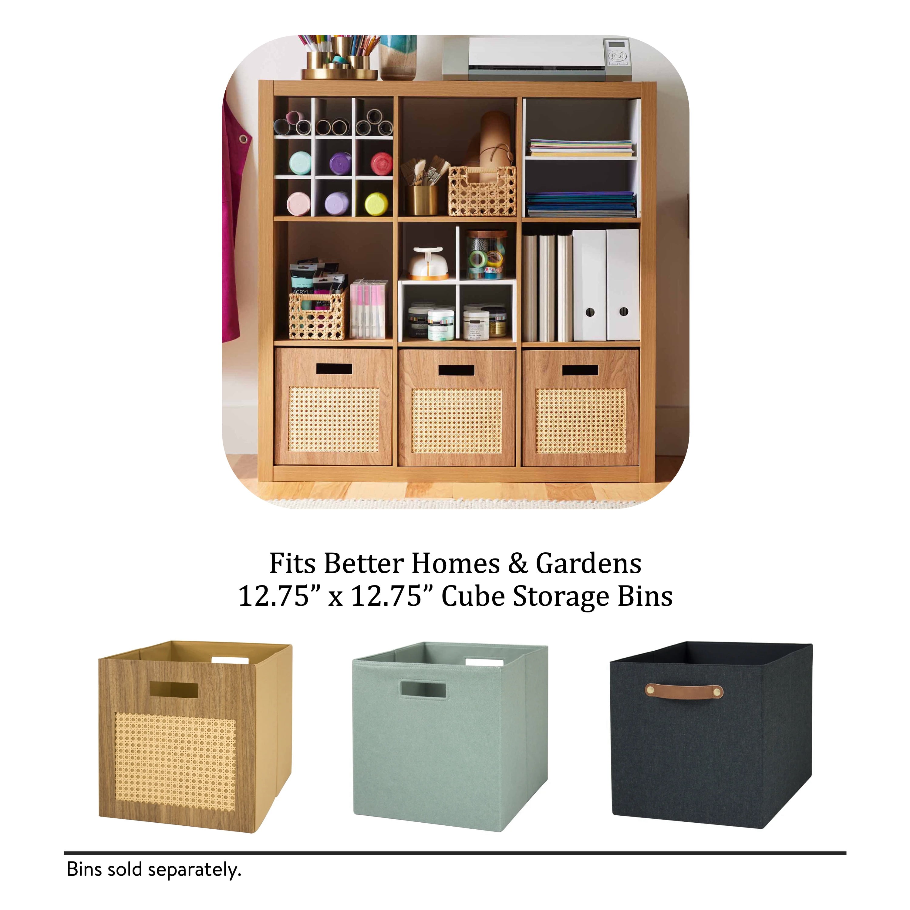 Better Homes & Gardens 9 Cube Storage Organizer, Light Honey