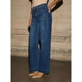 thumbnail image 5 of Women's Wide Leg Jeans High Waisted Straight Leg Stretchy Denim Pants with Pockets, 5 of 7