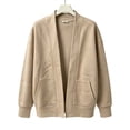 thumbnail image 4 of Hilenly Sweatshirt Cardigan Women Long Sleeve Open Front Oversized Sweatshirt Jacket Casual Fall Outerwear with Pockets, 4 of 6