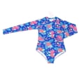 thumbnail image 2 of Traje de baño de una pieza de manga larga con estampado floral para niñas, ropa de playa transpirable para divertirse en verano, 2 of 8