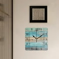 thumbnail image 3 of 16 Inch Wall Clock Battery Operated Square Clock Decorative for Office, Kitchen, Outdoor, Living Room，Light Color Wooden Floor Elegant, 3 of 4