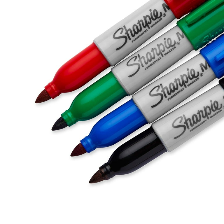 Sharpie Mini Fine Point Permanent Markers, Assorted Colors, 4