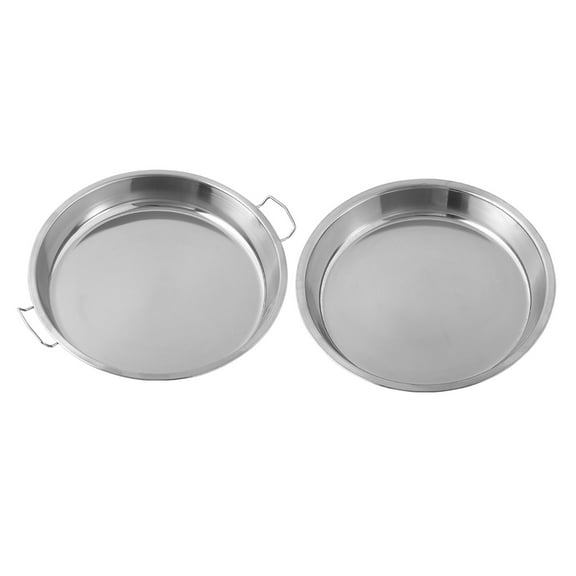 2 Pack Stainless Steel Serving Trays Steaming Plate Serving Pans Liangpi Making Moulds for Steaming and Serving