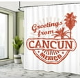 thumbnail image 5 of Ambesonne Cacun Shower Curtain, Calligraphic Grunge Design, 69"Wx70"L, Vermilion White, 5 of 5