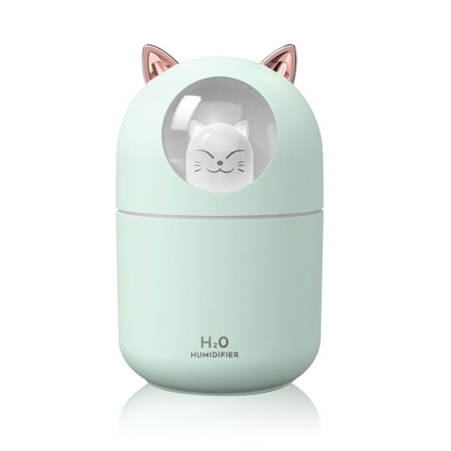 Humidificador pequeño portátil de 300ml, purificador de humidificador de aire ultrasilencioso para el hogar y el coche
