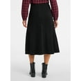 thumbnail image 3 of Time and Tru Women's Faux Suede Midi Skirt, 31" Length, Sizes 0-18, 3 of 5