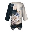 thumbnail image 4 of Ichuanyi Liquidación para mujeres Capacal impresa para mujeres Femenado de cuello redondo de 3/4 estampado ICHUANYI WER2023082210674, 4 of 4
