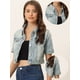 thumbnail image 2 of Chaqueta Corta Informal Allegra K Mujer Vaquera Azul gris claro L, 2 of 5