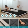 thumbnail image 4 of MOPHOTO Futon Mattress Japanese Floor Mattress, 3.5'' Tatami Mat Sleeping Pad Foldable Roll Up Mattress Boys Girls Dormitory Mattress Pad Floor Lounger Pillow Bed, Black, Queen Size, 4 of 6