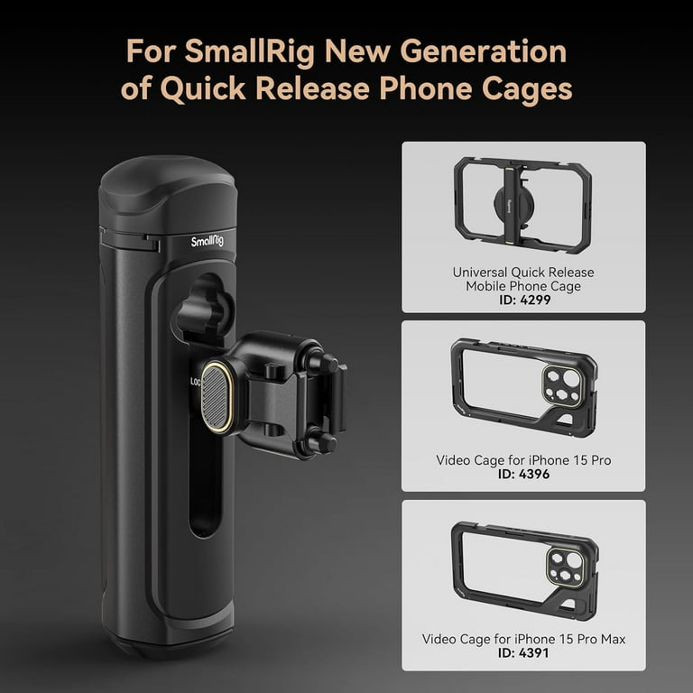SmallRig Quick Release Side Handle for SMALLRIG Universal Quick Release Mobile Phone Cage 4299 and SMALLRIG Cage for iPhone 15 Series, Aluminum Phone SmallRig Quick Release Side Handle for SMALLRIG Universal Quick Release Mobile Phone Cage 4299 and SMALLRIG Cage for iPhone 15 Series, Aluminum Phone