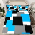 thumbnail image 2 of Castle Fairy Boys Girls Geometric Square Full Size Sheets,Minimalist Bed Sheets, 2 of 7