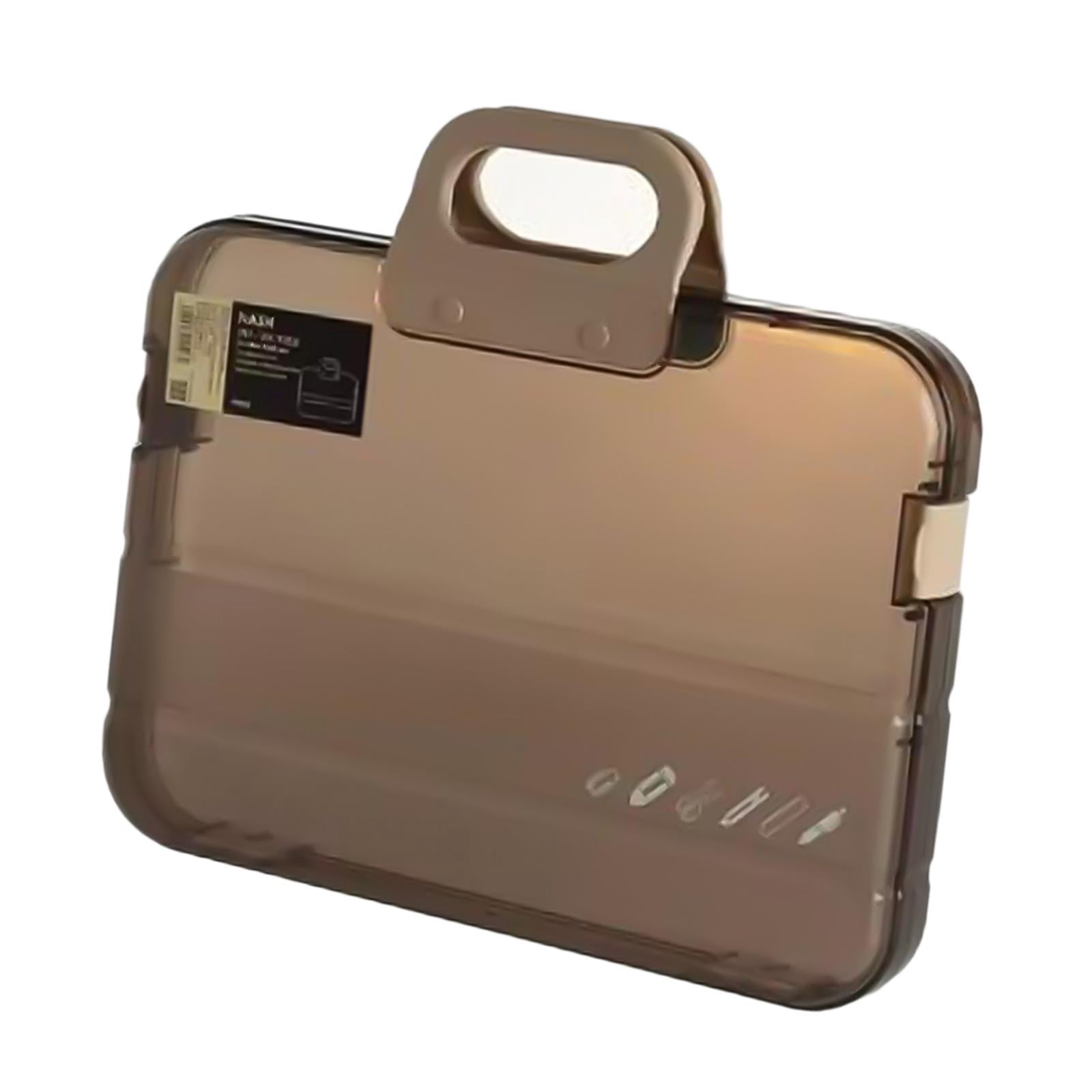 MAGIDEAL Portable files Organizer A4 Document Box Multipurpose Accessories with Snaps Brown