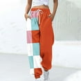 thumbnail image 2 of Funicet Pants for Women,Women Fashion Color Blocked Printed Drawstring Pants, 2 of 5