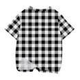 thumbnail image 4 of GERsome Girls Striped Tee Color Block T-Shirt Unisex Kids Plaid Crewneck Short Sleeve Pullover Tops 3-14 Years 1 Pack, 4 of 5