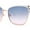Gold White Blue Pink, variant on Womens Oversize Half Rim Look Metal Rim Cat Eye Designer Sunglasses Gold Brown
