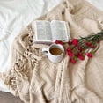 thumbnail image 6 of Beige Throw Blanket for Couch Bed,Herringbone Knitted Tan Throw,Large Sofa Blanket,60"x80", 6 of 9