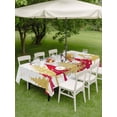 thumbnail image 3 of Outdoor Tablecloth with Umbrella Hole and Zipper, Christmas Tree Rectangle Table Cloth 60x84 Inch Waterproof Tablecloth, Red Xmas Tree Winter Snowflakes Abstract Picnic Table Cover for Patio Camping, 3 of 7
