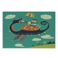 thumbnail image 3 of Cartoon Cutting Board, Fantasy Theme Little Boy Riding a Dragon with Heart Shaped Tail over the Hills, Decorative Tempered Glass Cutting and Serving Board, Small Size, Multicolor, by Ambesonne, 3 of 5
