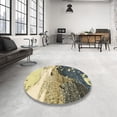 thumbnail image 3 of Ahgly Company Indoor Square Abstract Brown Gold Abstract Area Rugs, 7' Square, 3 of 6