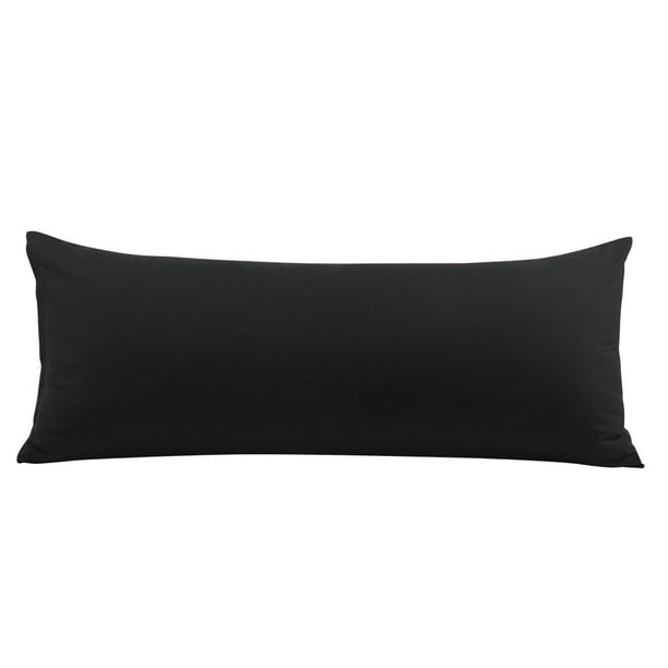 Cuerpo Almohada Funda con Cremallera Cierre, 1800 Series Cepillado Microfibra Cuerpo Almohada Funda, Suave Larga Almohada Fundas Negro Cuerpo (51cmx122cm)