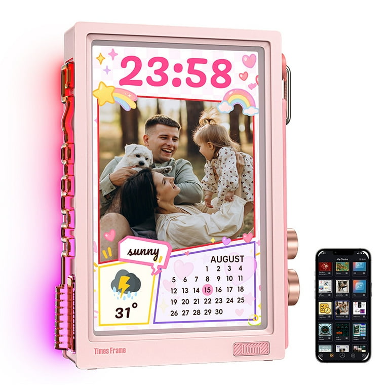【即日配送】Divoom ディブーム　Times Frame ネオンピンク Divoom Times Frame pink 10.1