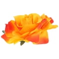 thumbnail image 2 of 2 en 1 pinzas para el cabello de horquilla de flor rosa grande artificial broche de flores para fiesta de mujer (naranja), 2 of 5