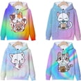 thumbnail image 2 of Sudadera con capucha de animales Boba Tea, sudadera con capucha de gato y zorro, sudadera con capucha Harajuku, sudaderas con capucha para niños, suéteres kawaii, sudaderas casuales, ropa para niños, 2 of 5