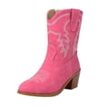thumbnail image 6 of Womens Wide Mid Calf Cowboy Riding Boots Size Zipper Casual Leather Pointed Toe Cowgirl Dress Short Boots, 6 of 7