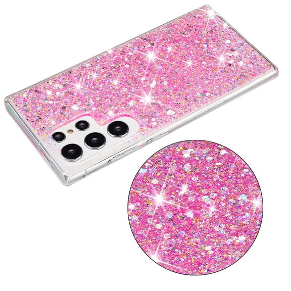 Compatible with Samsung Galaxy S26 Ultra Case, Glitter Bling Shockproof Anti-Scratch Anti-fall Ultra Slim Thin Fit Phone Case Cover for Girls Women,Trendy Sparkle Protective Case,Pink