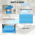 thumbnail image 5 of Outsunny Outdoor Lounge Chair, 4 Position Adjustable Backrest Folding Lounge, Cushioned Tanning Chair w/ Sun Shade Roof & Pillow Headrest, Light Blue, 5 of 8