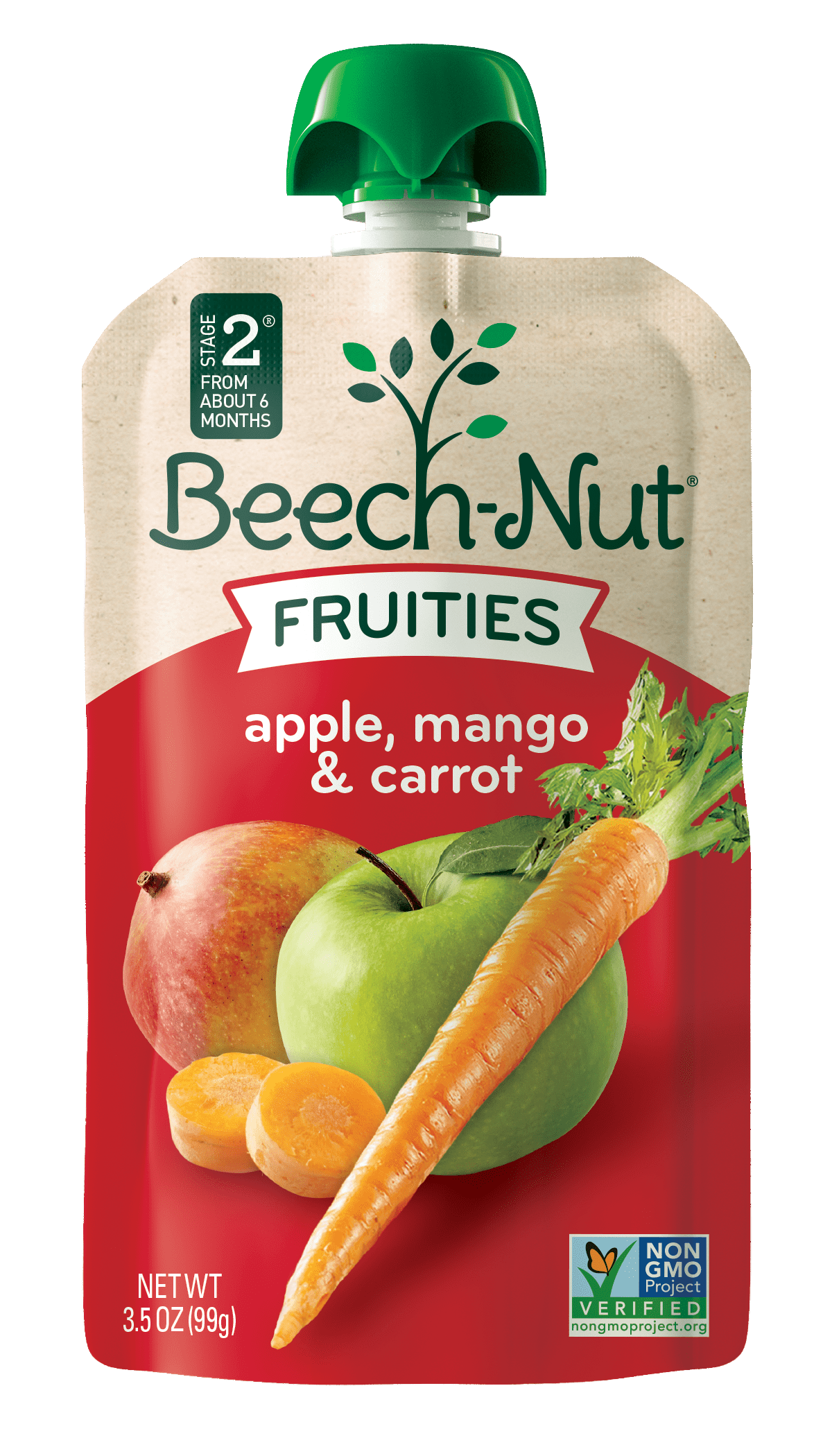 (12 Pouches) BeechNut Fruities OnTheGo Baby Food Pouch, Stage 2