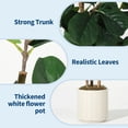 thumbnail image 4 of Accreate Artificial Fiddle Leaf Fig Tree Indoor Plant, Potted Fake Tree with Natural Wood Trunk & Bendable Leaves, Realistic Faux Ficus Lyrata for Home Office Decor in Modern White Planter, 4 of 7