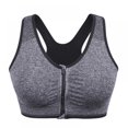 thumbnail image 1 of Women‘s Tops  Front Zipper Sports Breathable Wirefree Padded Push Up Sports Yoga Tops, 1 of 5