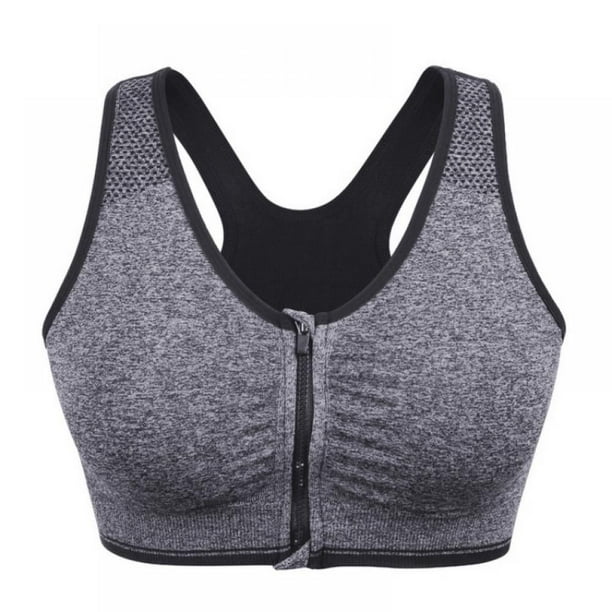 Sujetador deportivo sin costuras Lorddream con cremallera frontal para mujer (paquete de 1, tallas M a 4XL)